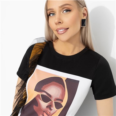 Футболка с объемным декором, Уверенно моя