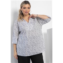 Блуза Легкость движения (бело-серая) Б12966-30М