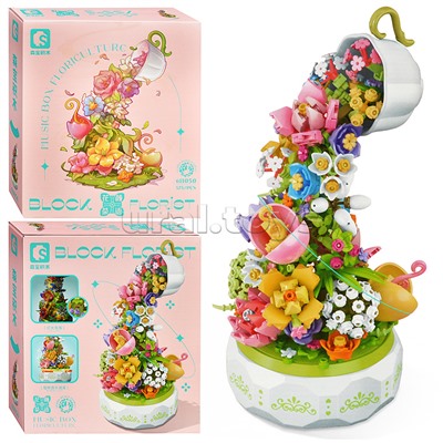 Конструктор "Цветы из чашки" (575 дет.) в коробке