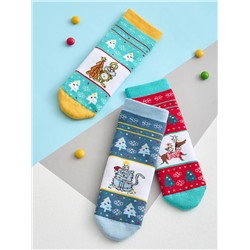 Omsa Носки OMSA kids   Calzino 21N63 плюш (Кот, Заяц, Собака)