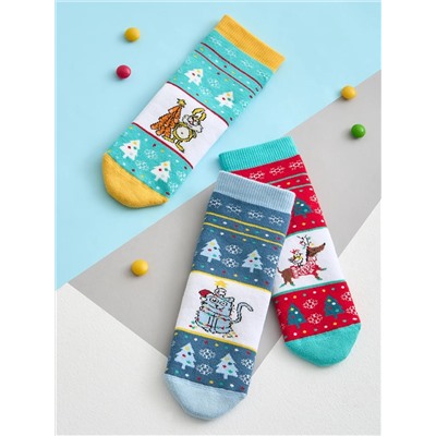 Omsa Носки OMSA kids   Calzino 21N63 плюш (Кот, Заяц, Собака)