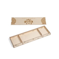 Коробка для набора барбекю, 74×23×5 см, деревянная, прямоугольная