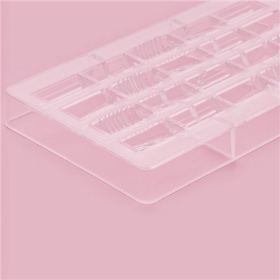 Форма для конфет и шоколада «Фигурный батончик», 20×12×2.5 см, 20 ячеек 3.3×1.6×0.8 см, прозрачная