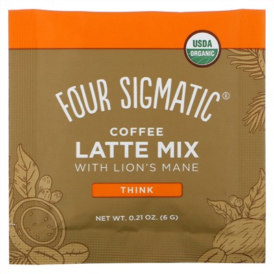Four Sigmatic, Coffee Latte Mix with Lion's Mane, 10 Packets, 0.21 oz (6 g) Each