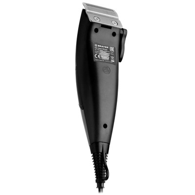 Машинка для стрижки BRAYER 3434BR, 15 Вт, 3/6/9/12 мм, нерж. сталь, от сети, чёрно-серая
