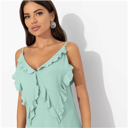 Платье с разрезом, Хорошо быть мной (мята)