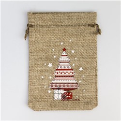 Мешочек новогодний подарочный с термонаклейкой «Подарки», 13×18 см ± 1.5 см