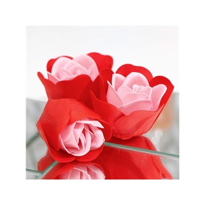 Мыльные розочки, красно-розовые, набор 24 шт.