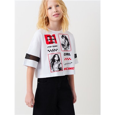 Фуфайка трикотажная для девочек (футболка)