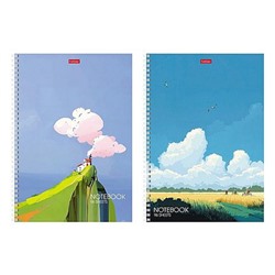 Тетрадь А4  96л линия на спирали "Далекие горизонты" перф. на отрыв (093678) Хатбер