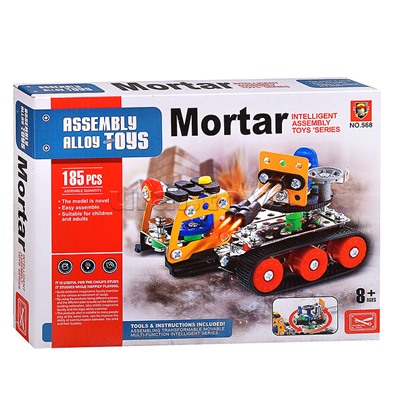 Конструктор металлический "Миномет" (185 дет.) в коробке