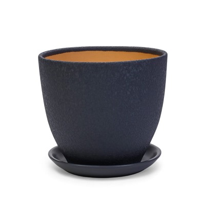 Набор горшков для цветов «Шёлк», 4 шт., с поддоном, 0.4 / 1 / 2.5 / 5 л, керамика, серые