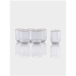 Набор стаканов, 260 мл, 6 шт., с золотой отводкой, прозрачные