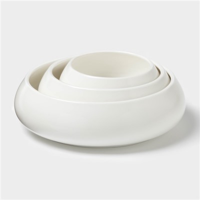 Салатники Magistro OliveQueen, 1500/800/450 мл, набор 3 шт., фарфор, белые