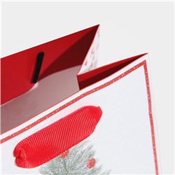 Пакет подарочный новогодний ламинированный квадратный «Новогодние сладости», 14×14×9 см