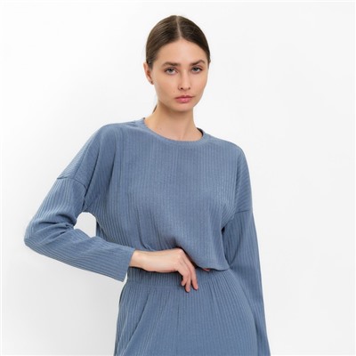 Костюм женский (лонгслив, брюки) MINAKU: Casual Collection, серо-голубой, размер 42