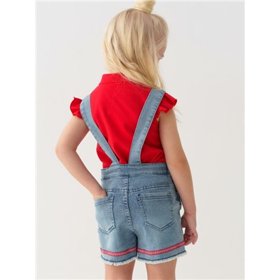 Полукомбинезон текстильный джинсовый для девочек