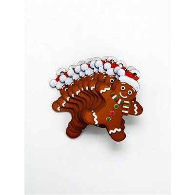 Подвеска новогодняя деревянная «Печенька», набор 10 шт.