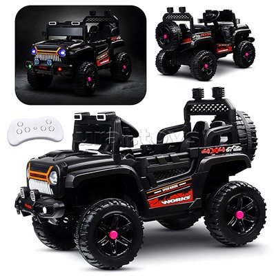 Электромобиль детский "Супер машина" (цвет черный)