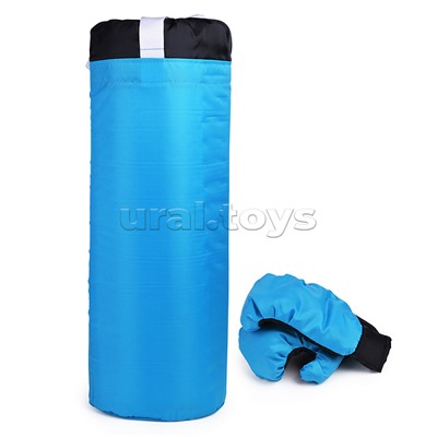 Набор детский игровой (перчатки, груша 70 см.) Оксфорд (черно-голубой)