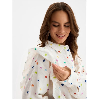 Пижама женская (рубашка, шорты) KAFTAN, размер 40-42