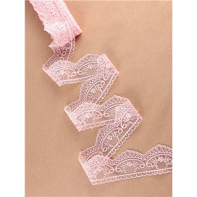 Кружево на сетке, 50 мм, 11±1 м, нежно-розовое