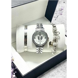 Подарочный набор для женщин часы, 2 браслета + коробка #22853329