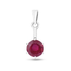Подвеска, 1 рубин корунд круг 8 мм 2.94ct, Момент