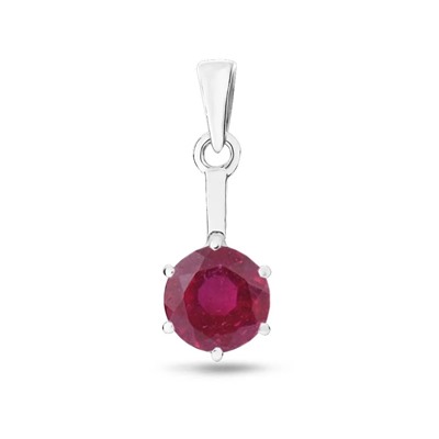 Подвеска, 1 рубин корунд круг 8 мм 2.94ct, Момент