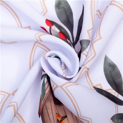 Комплект штор для кухни с подхватами «Этель» Beautiful birds, 2 шт., белый, 145×180 см