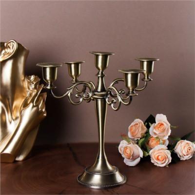 Подсвечник на 5 свечей 25 см бронза / 6305S /уп 30/