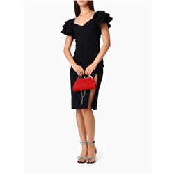 Сумка-клатч женская вечерняя на фермуаре, с металлической ручкой, красная