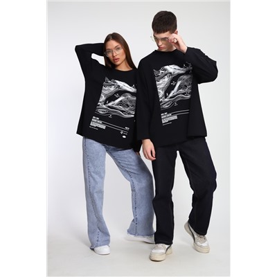 Лонгслив унисекс с принтом Карта ЛГ-01