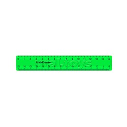 Линейка пластиковая Neon Solid, 15см, зеленая, во флоупаке