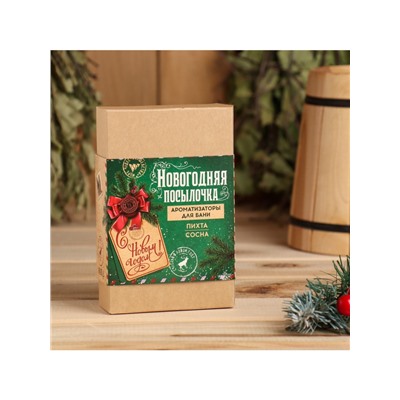 Новогодний набор ароматизаторов «Новогодняя посылочка», сосна, пихта, 2 шт. по 100 мл