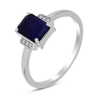 Кольцо, 1 сапфир корунд октагон 6х8 мм/1.74 ct, Харден