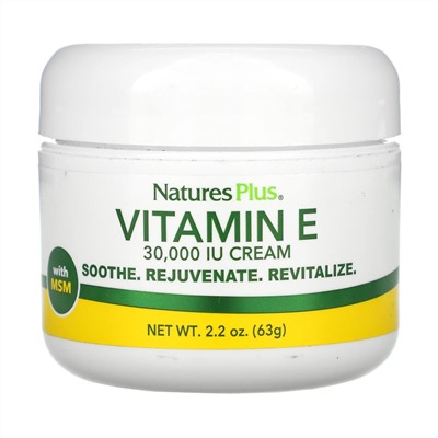 Nature's Plus, крем с витамином E, 30 000 МЕ, 63 г (2.2 унции)