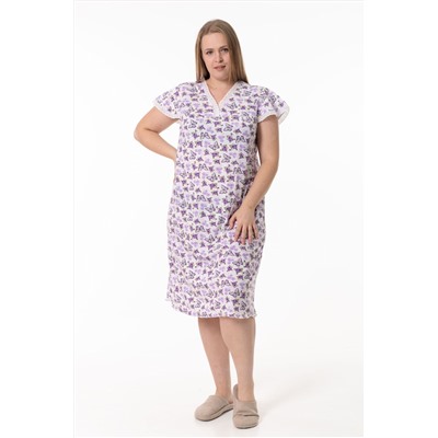 Сорочка хлопковая с кружевом и рукавом-крылышком М325419бс