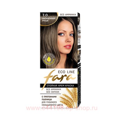 РК Fara Eco Line Стойкая крем-краска для волос тон 7.0 натуральный русый