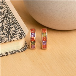 Серьги коллекция "Xuping" покрытие позолота, вставка: фианиты, цвет: разноцветный, арт.007.096