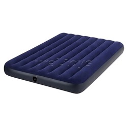 Матрас надувной Classic Downy Fiber-Tech,152 x 203 х 25 см, с ручным насосом, 64765 INTEX