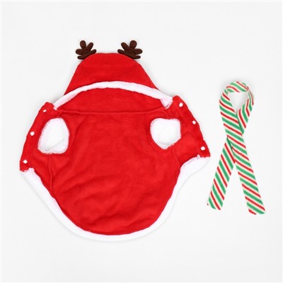 УЦЕНКА Костюм для животных «Новогодний с рожками», размер 2XL (ДС 45, ОГ 55 см)