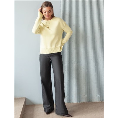 Базовый джемпер из мягкой пряжи с кашемиром с разрезами по бокам