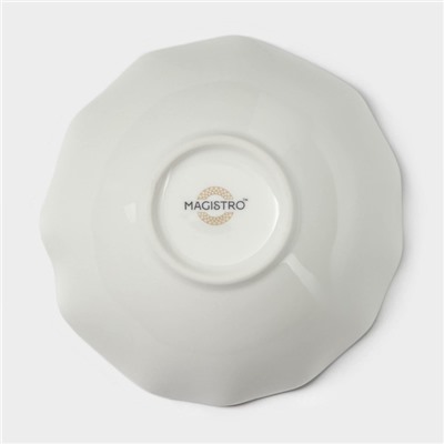 Салатник фигурный Magistro La Perle, 300 мл, d=13 см, фарфор, белый