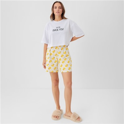 Пижама женская (футболка, шорты) KAFTAN Duck, размер 48-50