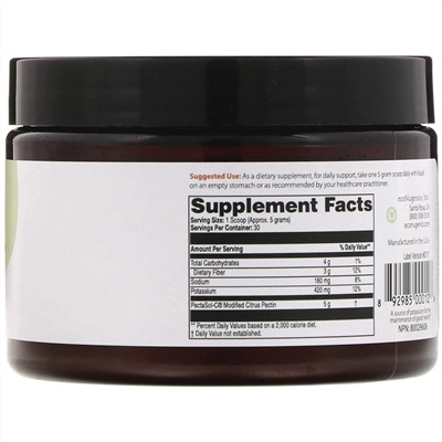 Econugenics, PectaSol-C, модифицированный цитрусовый пектин, порошок, 150 г