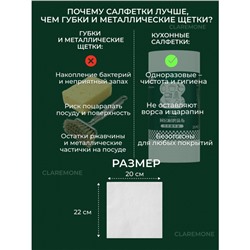 Салфетки-скраберы белые 50 шт, 20*20 см