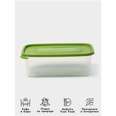 Контейнер для продуктов Полимербыт «Каскад», 2.2 л, пластик, прозрачный, крышка микс