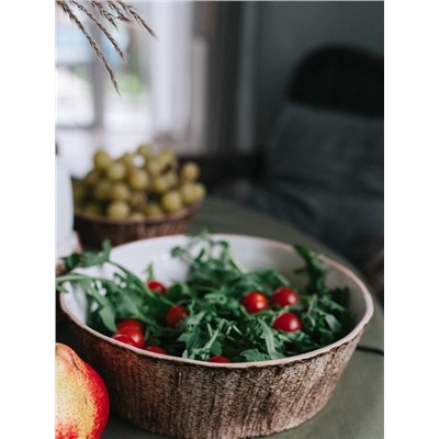 Тарелка глубокая Magistro Wood, 1.95 л, d=23.5 см, фарфор, коричневая