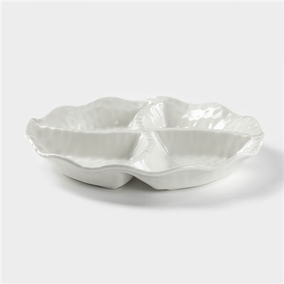 Менажница керамическая 4 ячейки «Воздушность», 19×3 см, цвет белый